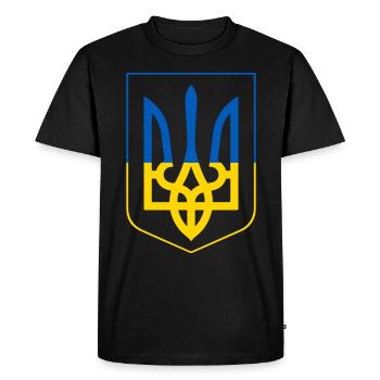 Ukraine Flag - Men's Premium Organic T-Shirt - black - Front - Nico (187cm)
