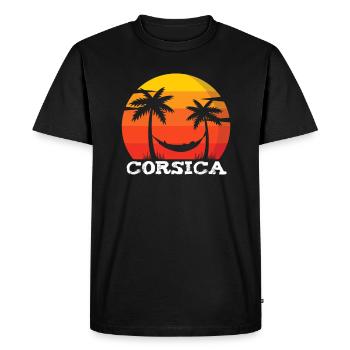Corse Souvenir d’été Vacances Soleil Cadeau - T-shirt Premium bio Homme - noir - Devant - Nico (187cm)