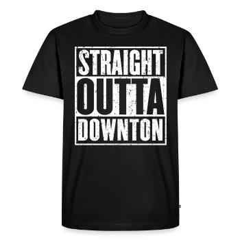 Straight Outta Downton Get Well Recovery - Men's Premium Organic T-Shirt - black - Front - Nico (187cm)