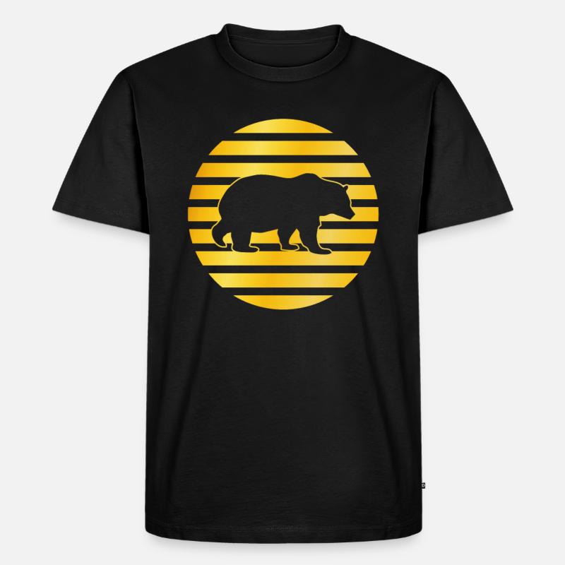 goldenes Bär Eisbär Logo - Männer Premium Bio T-Shirt - Schwarz
