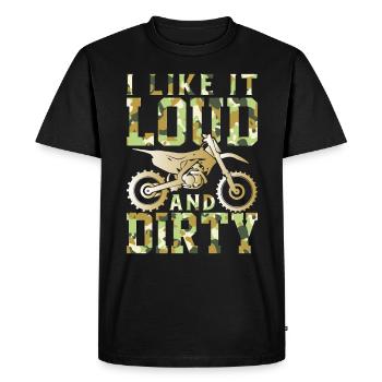 Dirt Bike - T-shirt Premium bio Homme - noir - Devant - Nico (187cm)