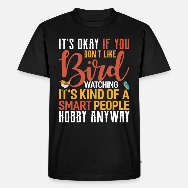 Vogelbeobachter - Männer Premium Bio T-Shirt - Schwarz