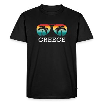 Grèce Voyage Vacances Été Soleil Souvenir - T-shirt Premium bio Homme - noir - Devant - Nico (187cm)