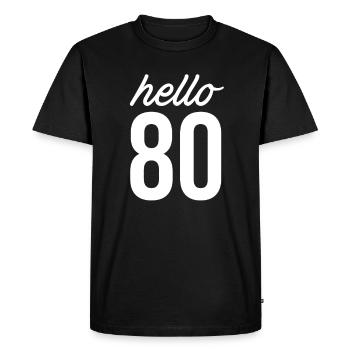 80th birthday 80 years - Men's Premium Organic T-Shirt - black - Front - Nico (187cm)