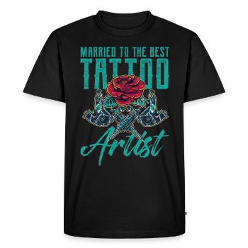 Tatouage - T-shirt Premium bio Homme - noir - Devant - Nico (187cm)