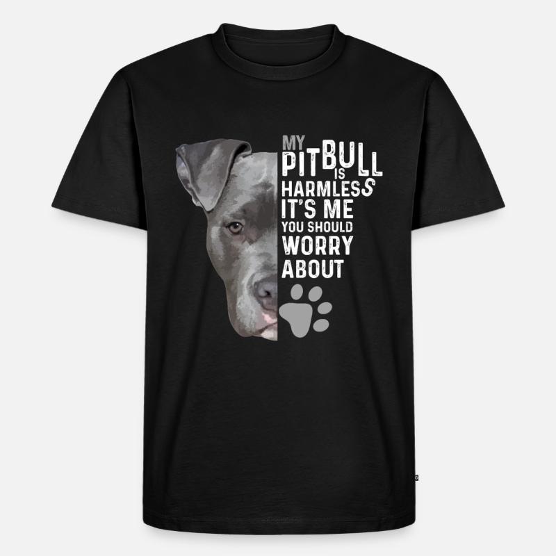 Pitbull - Männer Premium Bio T-Shirt - Schwarz