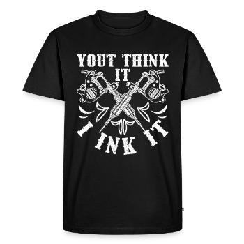 Tatouage - T-shirt Premium bio Homme - noir - Devant - Nico (187cm)