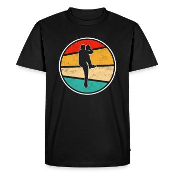 Baseball Retro Logo - Men's Premium Organic T-Shirt - black - Front - Nico (187cm)
