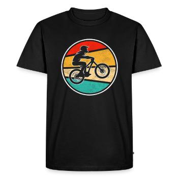Mountainbike Retro Logo - Men's Premium Organic T-Shirt - black - Front - Nico (187cm)