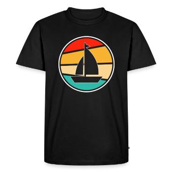 Sailing Retro - Men's Premium Organic T-Shirt - black - Front - Nico (187cm)