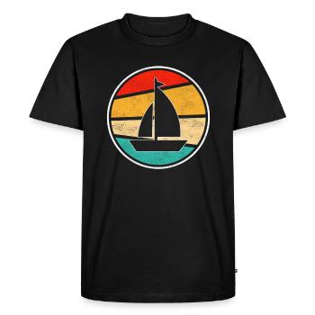 Sailing Retro - Men's Premium Organic T-Shirt - black - Front - Nico (187cm)