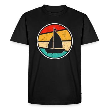 Sailing Retro - Men's Premium Organic T-Shirt - black - Front - Nico (187cm)