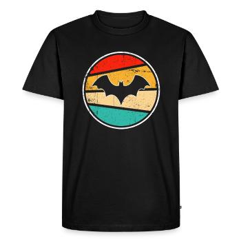 Chauve-souris rétro - T-shirt Premium bio Homme - noir - Devant - Nico (187cm)