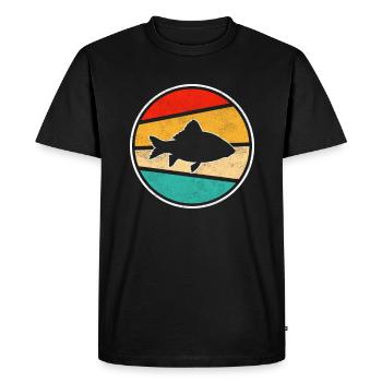 Fish Retro - Men's Premium Organic T-Shirt - black - Front - Nico (187cm)