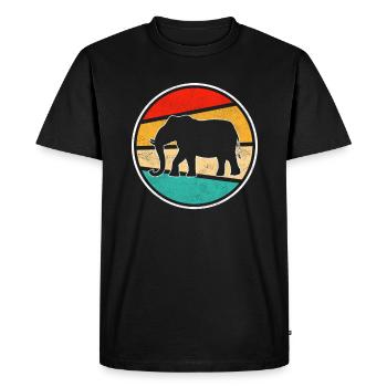 Elephant Retro - Men's Premium Organic T-Shirt - black - Front - Nico (187cm)