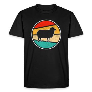 Mouton Rétro - T-shirt Premium bio Homme - noir - Devant - Nico (187cm)