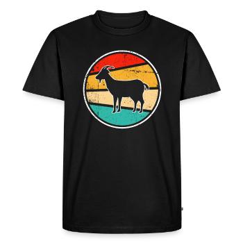Goat Retro - Men's Premium Organic T-Shirt - black - Front - Nico (187cm)