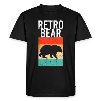 Bear Retro - Men's Premium Organic T-Shirt - black - Front - Nico (187cm)