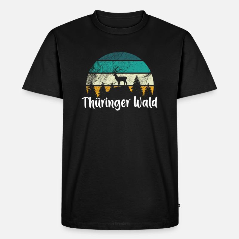 Thüringer Wald - Männer Premium Bio T-Shirt - Schwarz
