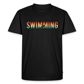 Swimming swimming retro - Men's Premium Organic T-Shirt - black - Front - Nico (187cm)