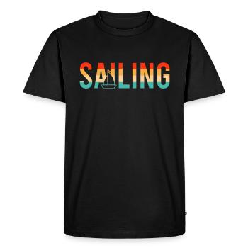 Voile voile rétro - T-shirt Premium bio Homme - noir - Devant - Nico (187cm)