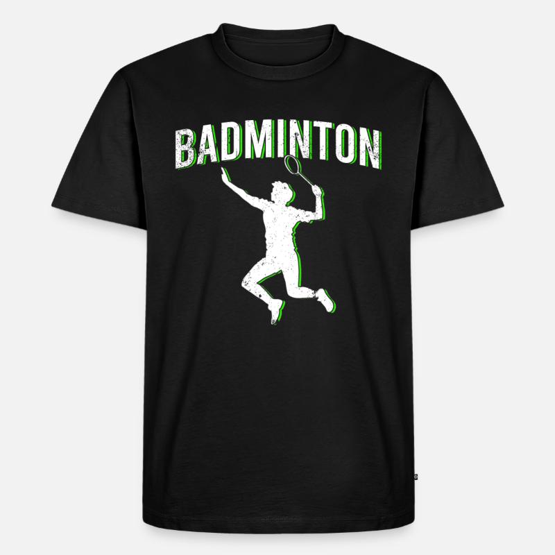 Badminton - Männer Premium Bio T-Shirt - Schwarz