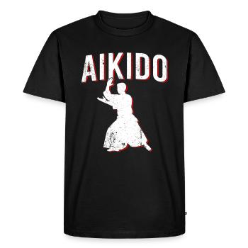 Aïkido - T-shirt Premium bio Homme - noir - Devant - Nico (187cm)