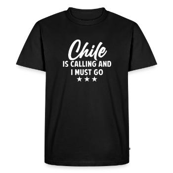 Chili Flag Souvenir Amérique du Sud Voyage à la maison - T-shirt Premium bio Homme - noir - Devant - Nico (187cm)