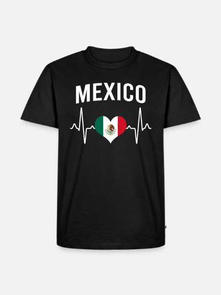 Mexico Mexico Heartbeat - Men's Premium Organic T-Shirt - black
