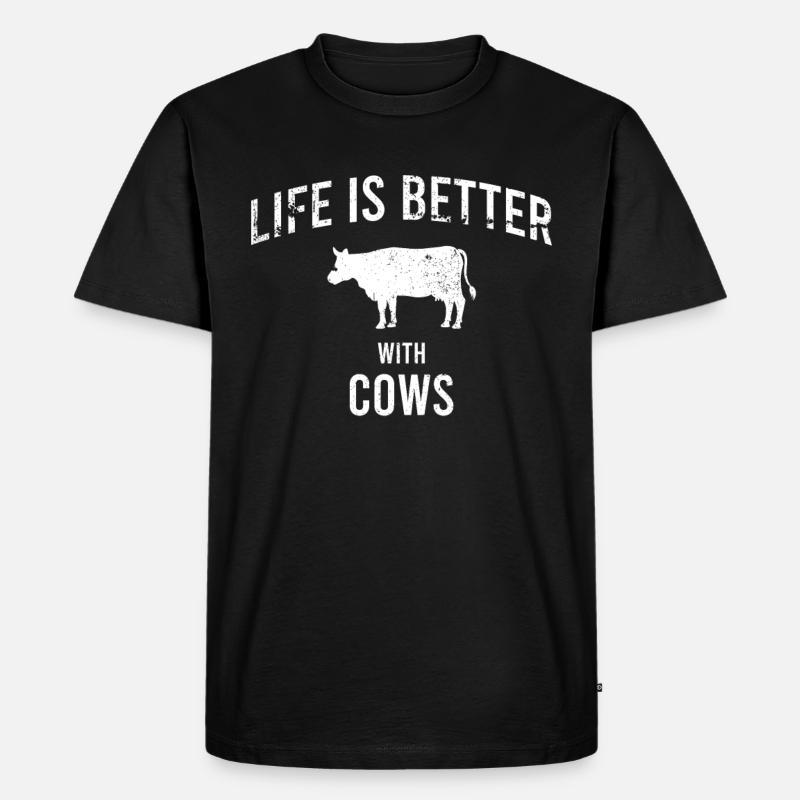 Kuh Spruch - Männer Premium Bio T-Shirt - Schwarz