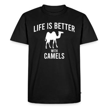 Camel Camel Saying - Men's Premium Organic T-Shirt - black - Front - Nico (187cm)
