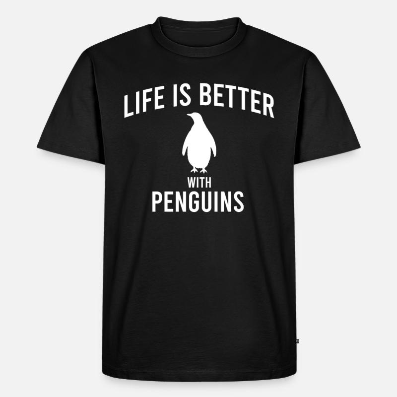 Pinguin Spruch - Männer Premium Bio T-Shirt - Schwarz
