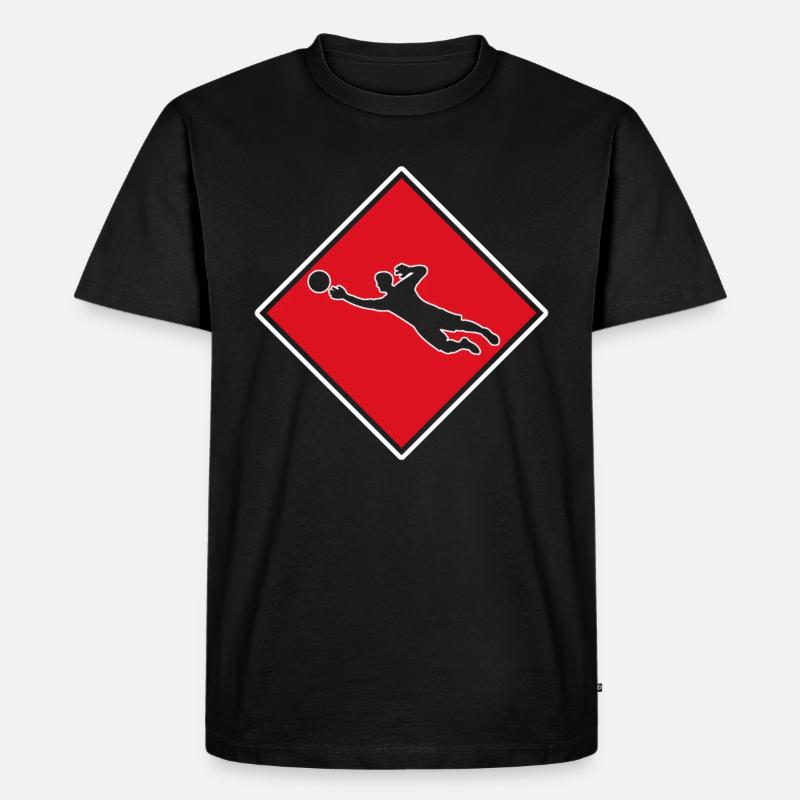 Fußball Keeper Logo - Männer Premium Bio T-Shirt - Schwarz