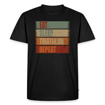 Triathlon Funny - Men's Premium Organic T-Shirt - black - Front - Nico (187cm)