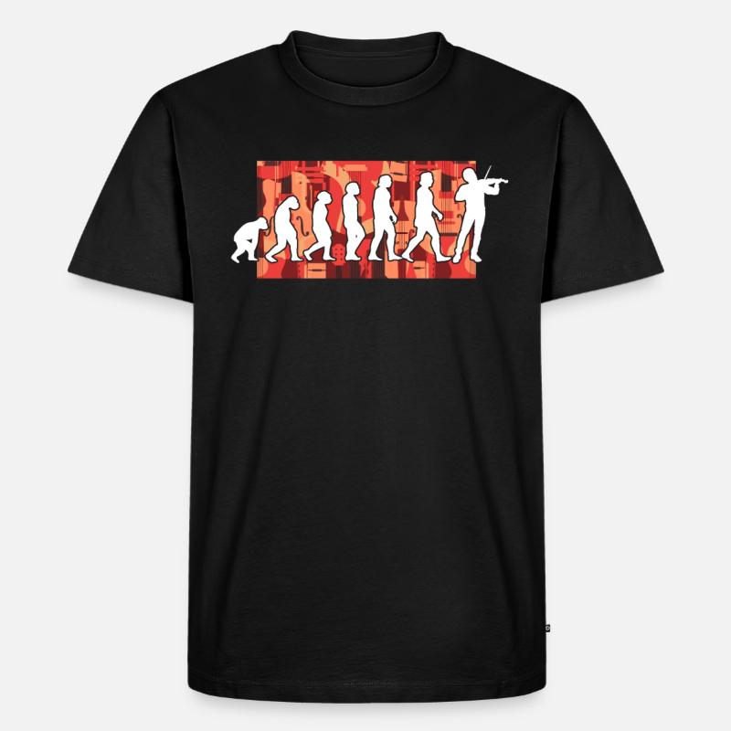 Violinist Evolution - Männer Premium Bio T-Shirt - Schwarz