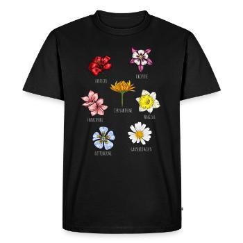 Espèces de fleurs Fleurs - T-shirt Premium bio Homme - noir - Devant - Nico (187cm)