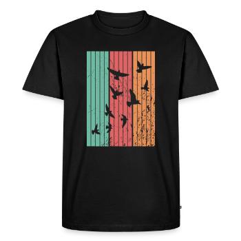 Oiseaux Oiseaux migrateurs - T-shirt Premium bio Homme - noir - Devant - Nico (187cm)