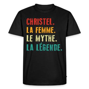 Christel la femme le mythe la légende Cadeau - T-shirt Premium bio Homme - noir - Devant - Nico (187cm)
