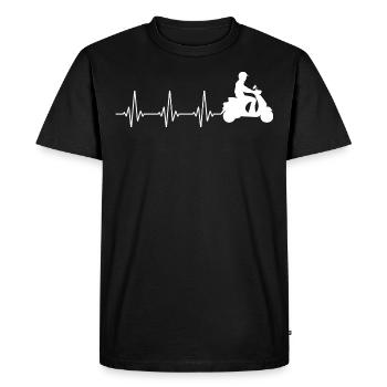Scooter Rider Scootering Moto Heartbeat - T-shirt Premium bio Homme - noir - Devant - Nico (187cm)