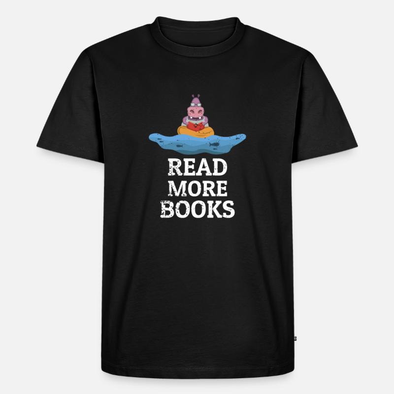 Bücher lesen Buch - Männer Premium Bio T-Shirt - Schwarz