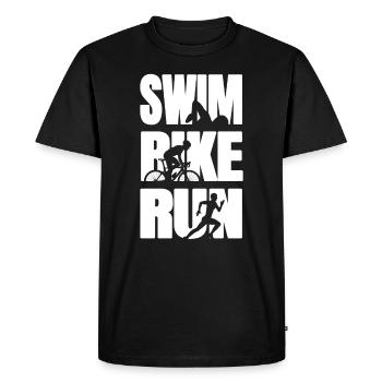 Triathlète de triathlon - T-shirt Premium bio Homme - noir - Devant - Nico (187cm)