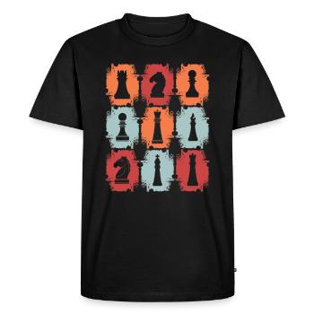 Chess Pieces Retro - Men's Premium Organic T-Shirt - black - Front - Nico (187cm)