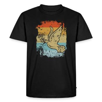 Pigeon Retro Pigeon Éleveur - T-shirt Premium bio Homme - noir - Devant - Nico (187cm)