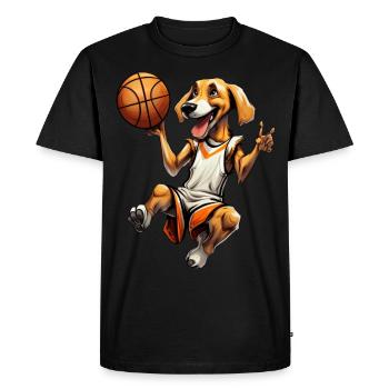 Chien de basket-ball - T-shirt Premium bio Homme - noir - Devant - Nico (187cm)