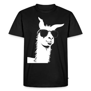 Lama drôle portant des lunettes de soleil Lamas cool - T-shirt Premium bio Homme - noir - Devant - Nico (187cm)