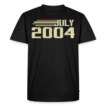 Anniversaire Juillet 2004 Année 2004 Juillet Année 2004 - T-shirt Premium bio Homme - noir - Devant - Nico (187cm)