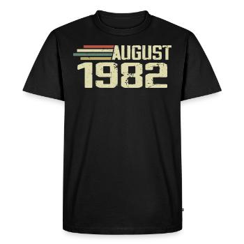 Né Août 1982 Anniversaire Août 1982 Millésime - T-shirt Premium bio Homme - noir - Devant - Nico (187cm)