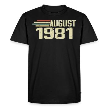 Né Août 1981 Anniversaire Août 1981 Millésime - T-shirt Premium bio Homme - noir - Devant - Nico (187cm)