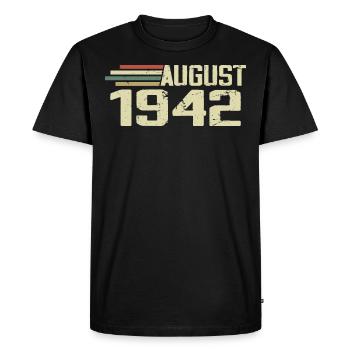 Born August 1942 Anniversary August 1942 Year - Men's Premium Organic T-Shirt - black - Front - Nico (187cm)