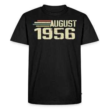 Né en août 1956 Anniversaire août 1956 Millésime - T-shirt Premium bio Homme - noir - Devant - Nico (187cm)